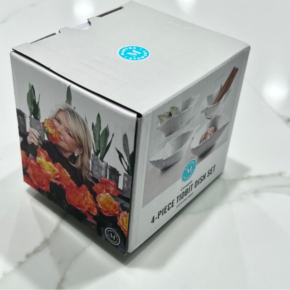 Martha Stewart Ceramic Tidbit 4-Piece Dish Set White Sauce - Picture 4 of 9